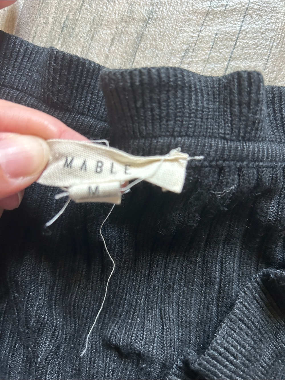 Black Ruffle-Trim Ribbed Women's Cardigan - Picture 2 of 4